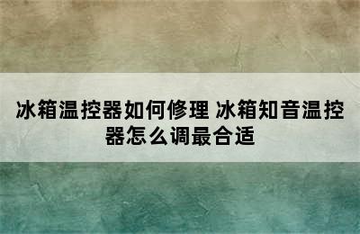 冰箱温控器如何修理 冰箱知音温控器怎么调最合适